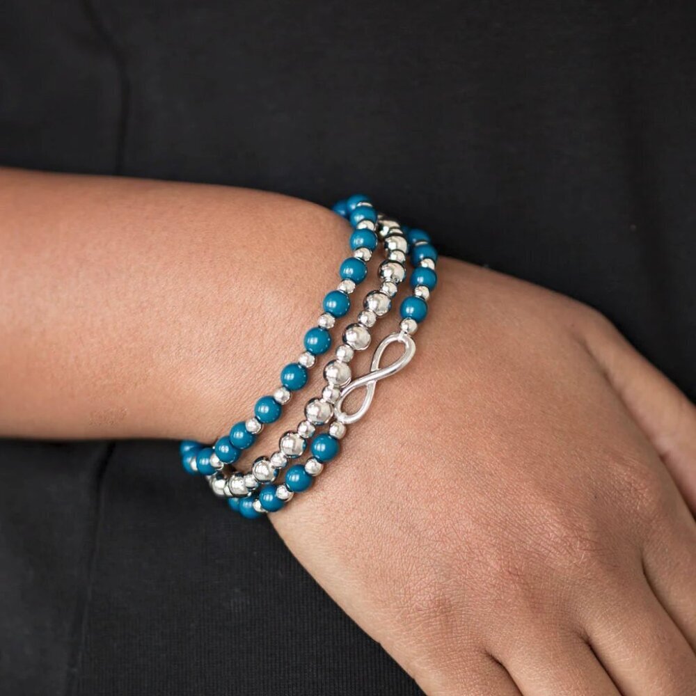 Paparazzi Jewelry Accessories - Immeasurably Infinite - Blue Bracelet - Vintage